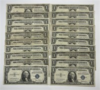 1935 $1 Silver Certificate Lot of 20 Notes