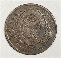 CANADA: 1844 Montreal Bank Half Penny Token