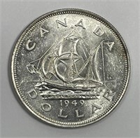 CANADA: 1949 Silver Dollar Brilliant Uncirculated