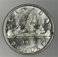 CANADA: 1954 Silver Dollar Brilliant Uncirculated