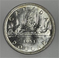 CANADA: 1953 Silver Dollar Brilliant Uncirculated