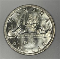 CANADA: 1957 Silver Dollar Brilliant Uncirculated