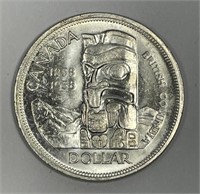 CANADA: 1958 Silver Dollar Brilliant Uncirculated