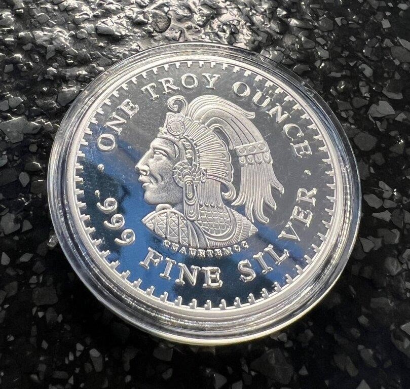 1 TROY OUNCE SILVER AZTEC COIN