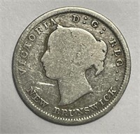 CANADA NEW BRUNSWICK: 1862 Silver 5 Cent
