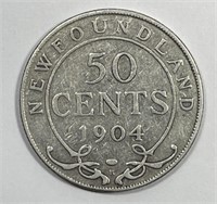 CANADA NEWFOUNDLAND: 1904-H Silver Fifty Cents
