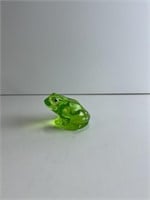 Fenton Uranium Glass Frog Figurine