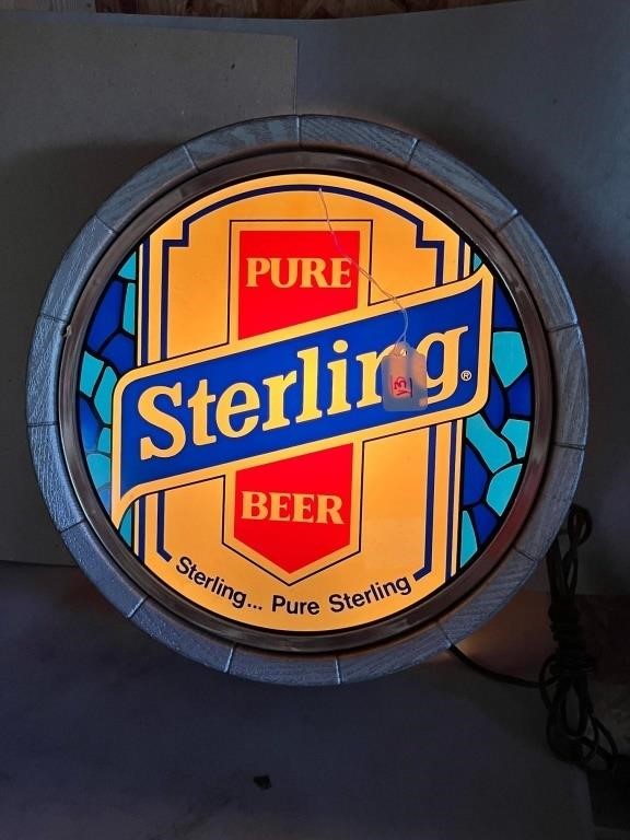 Working Lighted 16" Sterling Beer Sign