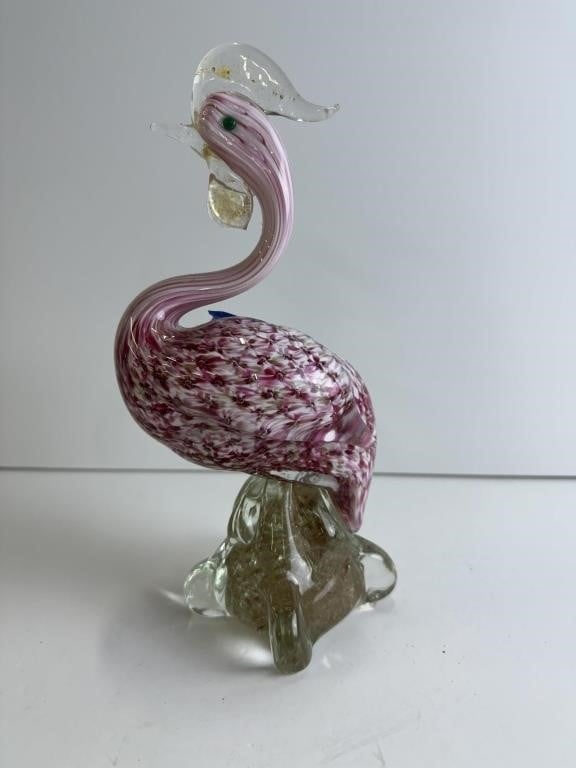 Murano Style Art Glass Flamingo