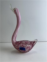 Murano Style Art Glass Swan Bowl