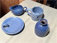 Bybee Pottery 4pc Soap Dispensor, Bird Mug, More