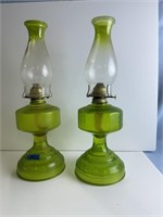 Green Vintage Oil Lamps