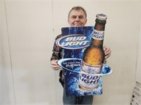 Metal Advertising Beer Sign  BUD LIGHT 18 x 26"
