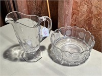 2pc Crystal Including Fostoria Coin Bowl