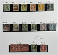 US: Selection of 1916-1922 Sc#343-344, #462-496