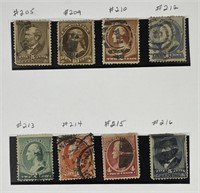 US: Selection of Scott #205 - 216 Used