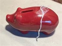Bybee Pottery Red Piggy Bank