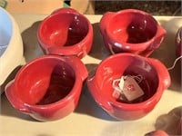 Bybee Pottery 4pc Red 4" Mini Bakers