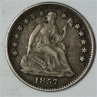 1857 1/2 DIME XF