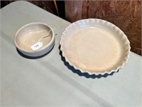 Bybee Pottery Sand Pie Plate & 5" Bowl