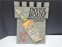 Advertising INVER HOUSE Scotch Whiskey Sign 14"h