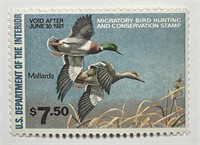 US: 1980 Federal Duck Stamp RW47 Mint