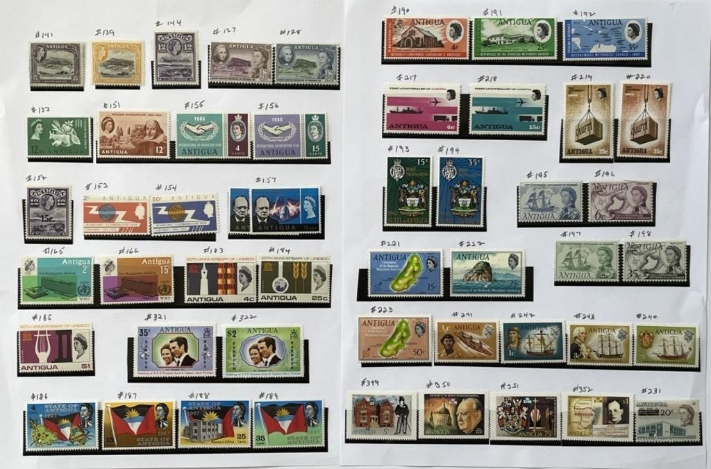 ANTIGUA: Selection of 50 Stamps Mint