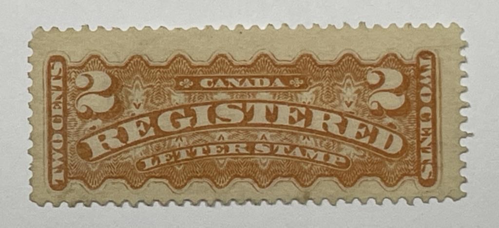 CANADA: 1875 2-Cents Orange Registered Stamp F1