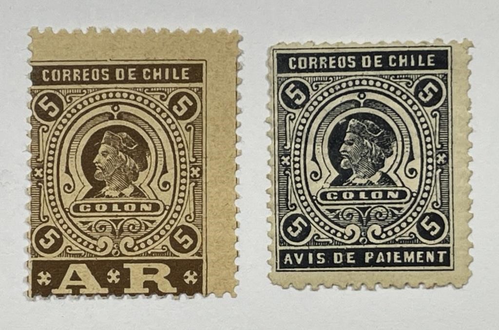 CHILE: 1894 H1 & 2 (?) Mint Pair