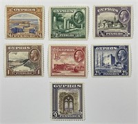 CYPRUS: 1934 #125-133 Mint Lightly Hinged