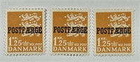 DENMARK: Parcel Post Stamp Trio #Q40 Mint MNH