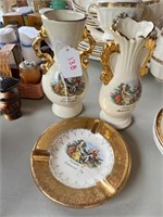 3pc Souvenir Vases, Ashtray Colonial-Richmond, KY