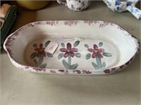 Bybee Pottery 13" Oval Casserole Floral Pattern