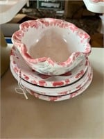Bybee Pottery 6pc Christmas Plates & Bowl