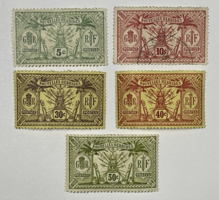 NEW HEBRIDES: Lot of 5 Early Classic #11-18
