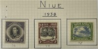 NIUE: 1938 #73 - #75 Complete Set Mint MH