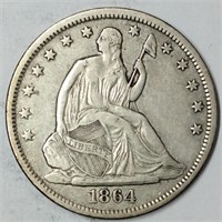 1864-S 50C XF