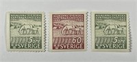 SWEDEN: 1946 #374-376 Complete Set Mint MNH