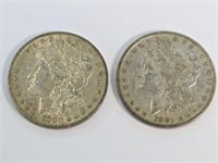 2 Morgan Silver Dollars:1880-O & 1881-O EXTRA FINE
