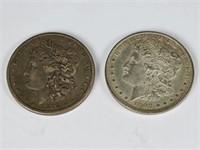 2 Morgan Silver Dollars: 1878 S & 1898