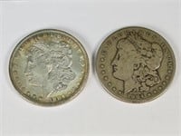 2 Morgan Silver Dollars: 1904 S & 1904 O