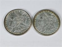 2 UNCIRCULATED Morgan Silver Dolllars 1887, 1888