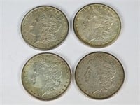 4 Morgan Silver Dollars 1899-O, 1898-O, 1900, 1896