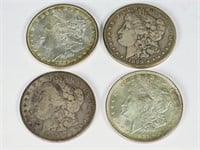 4 Morgan Silver Dollars: 1885O, 1899S, 1894O, 1921