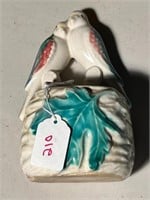 Vintage Lovebirds Pottery Wall Pocket