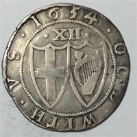 1654 GREAT BRITAIN 12 PENCE  VF+