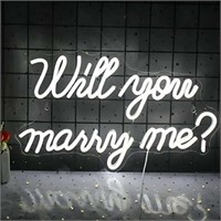 16.5 x 9.4  Wanxing 'Will You Marry Me' LED Neon S