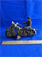Cast Iron Motorcycle With Rider