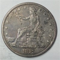1877 TRADE $1 CHVF-XF