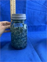 Ball Mason Jar With Zinc Lid Filled With Marbles